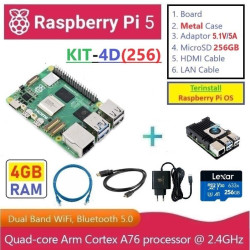 KIT-4D(256)  Raspberry Pi 5 (4GB RAM) - Complete SET (MicroSD 256GB)